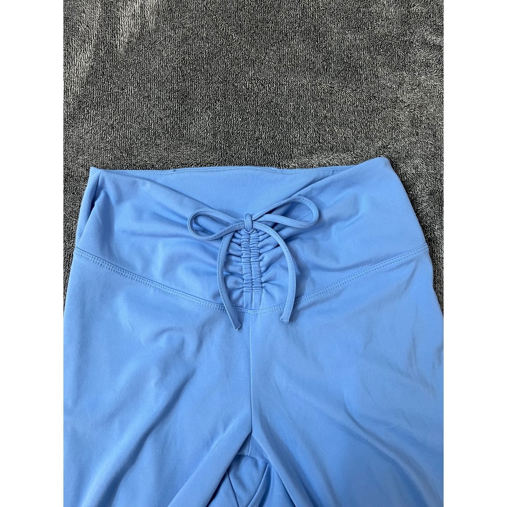 Pink Active Victoria's Secret Blue Cinched Tie Front High Waist Leggings Large‎